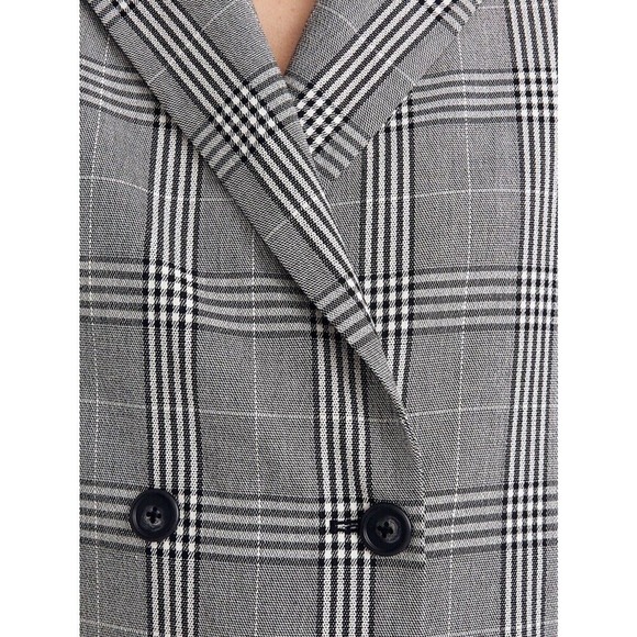 Madewell Caldwell Double-Breasted Blazer in Menswear Plaid Women Size XS Gray - Picture 5 of 16